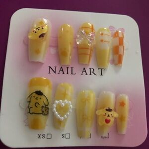 Cute Pompompurin Yellow Nail Art Set